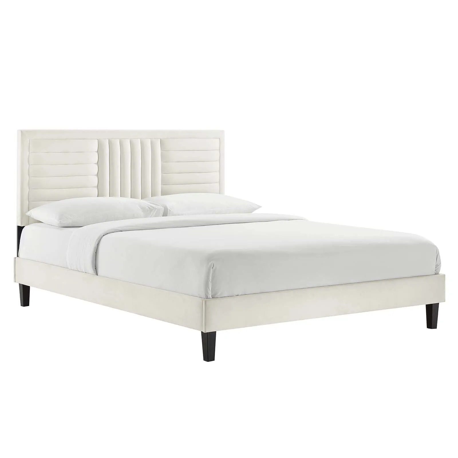 Sofia Channel Tufted Performance Velvet Platform Bed