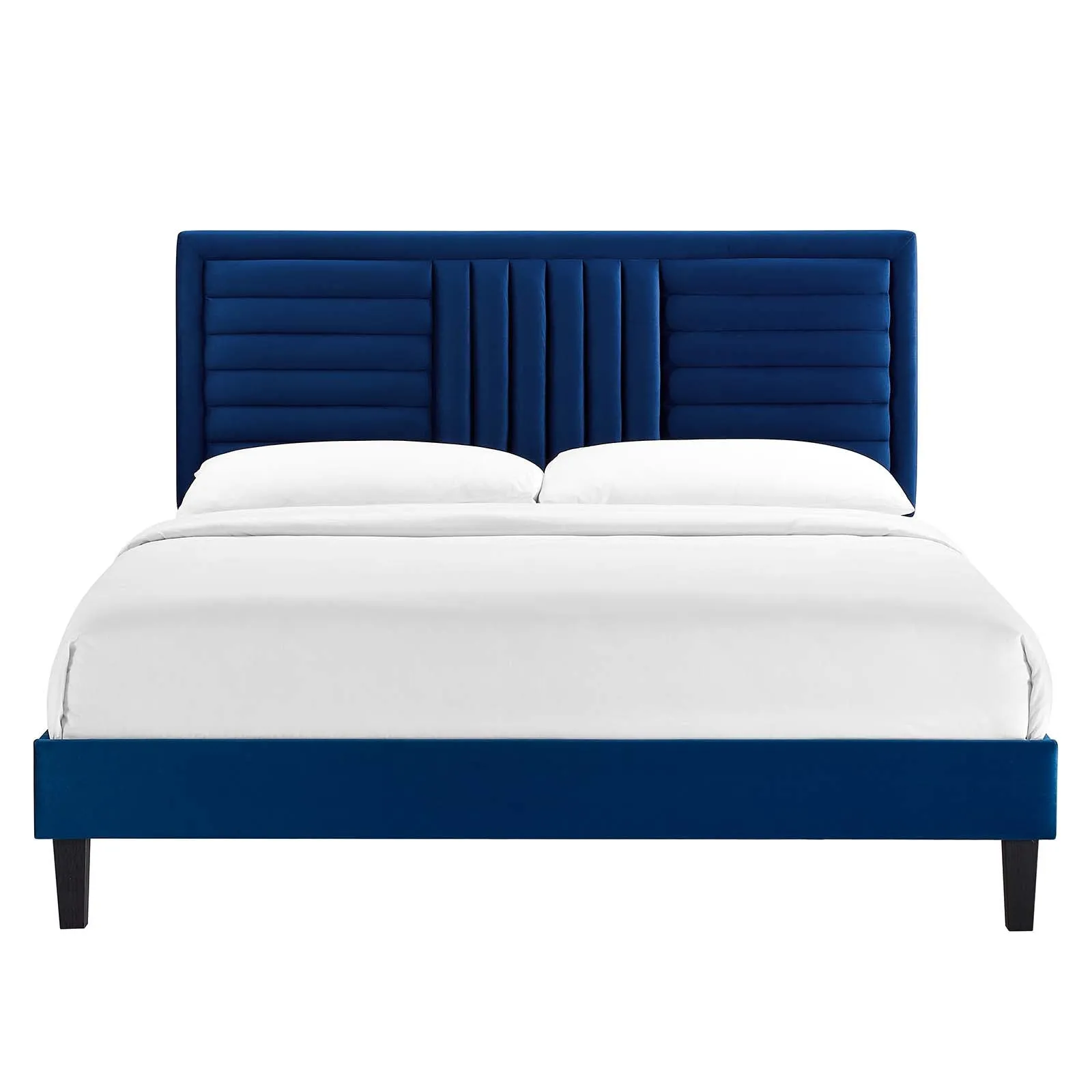 Sofia Channel Tufted Performance Velvet Platform Bed