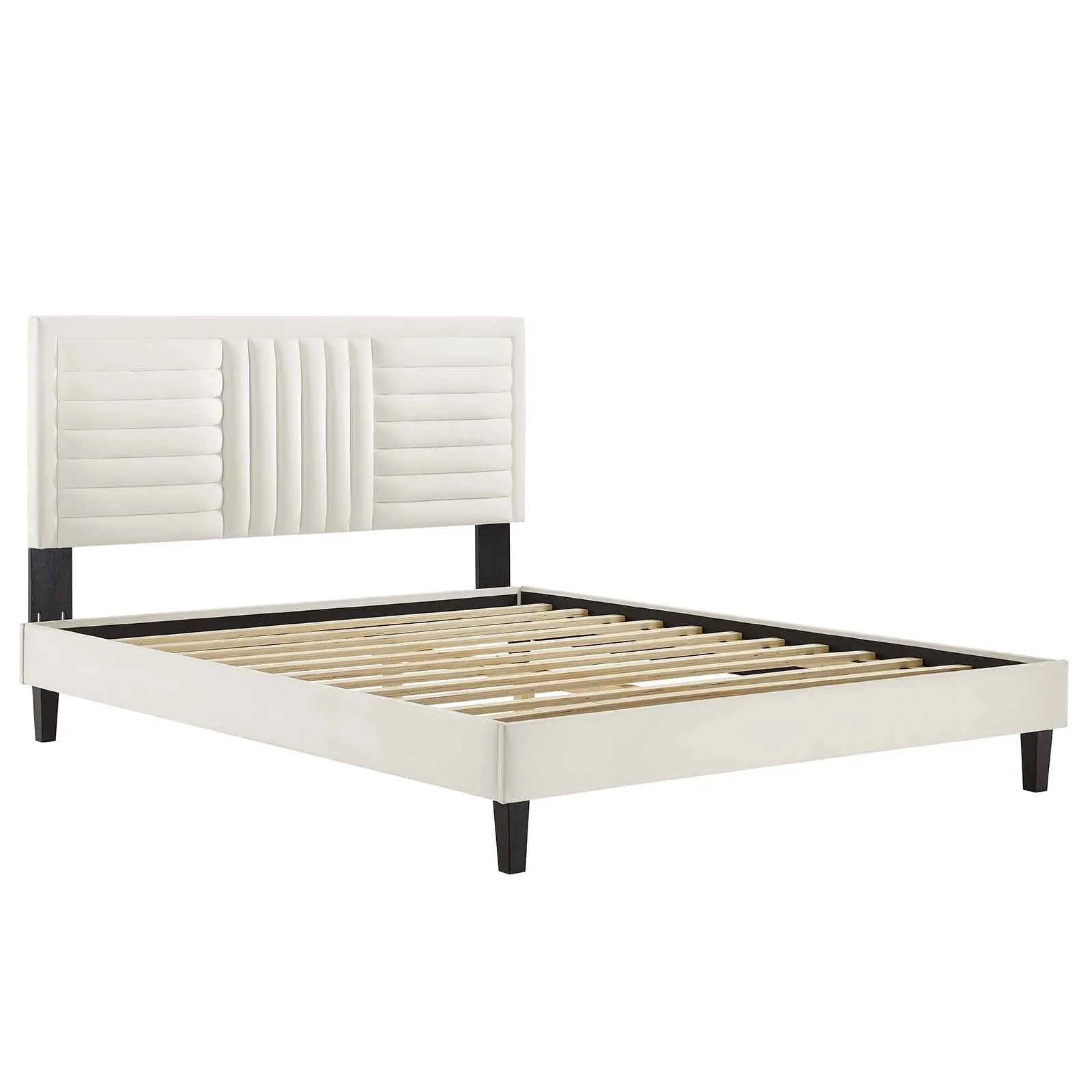 Sofia Channel Tufted Performance Velvet Platform Bed