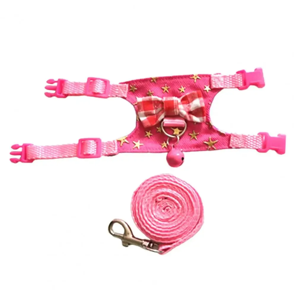 Stripe Pet Chest Strap Hamster Rabbit Bowtie Harness Vest Leash Traction Rope Ferrets Rats Bowknot Chest Strap Small Pet Leashes