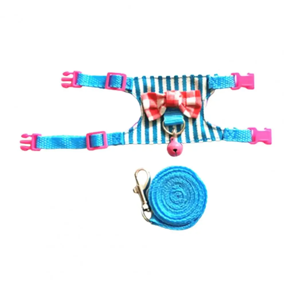 Stripe Pet Chest Strap Hamster Rabbit Bowtie Harness Vest Leash Traction Rope Ferrets Rats Bowknot Chest Strap Small Pet Leashes