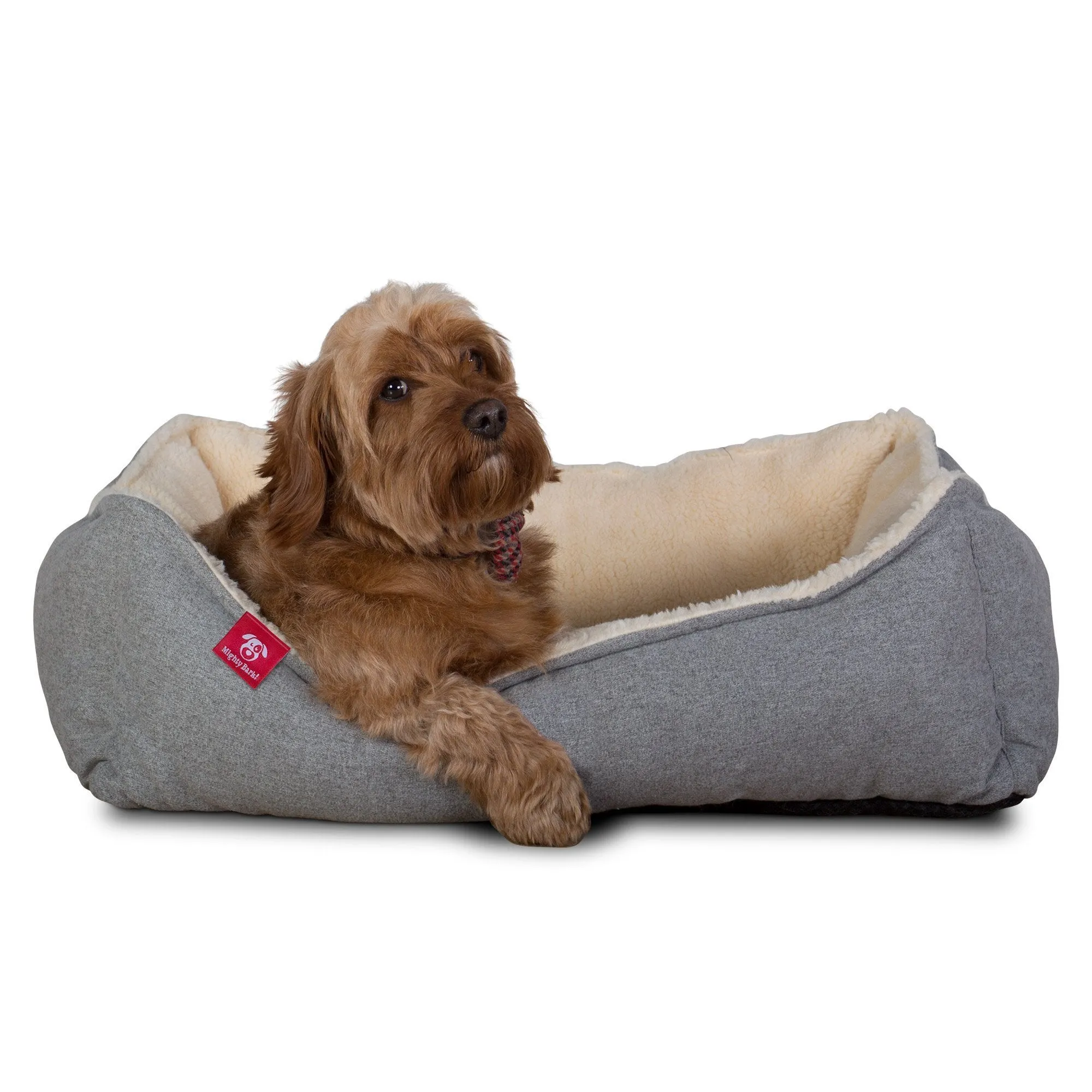 The Nest - Orthopedic Memory Foam Dog Bed - Interalli Lambswool Silver