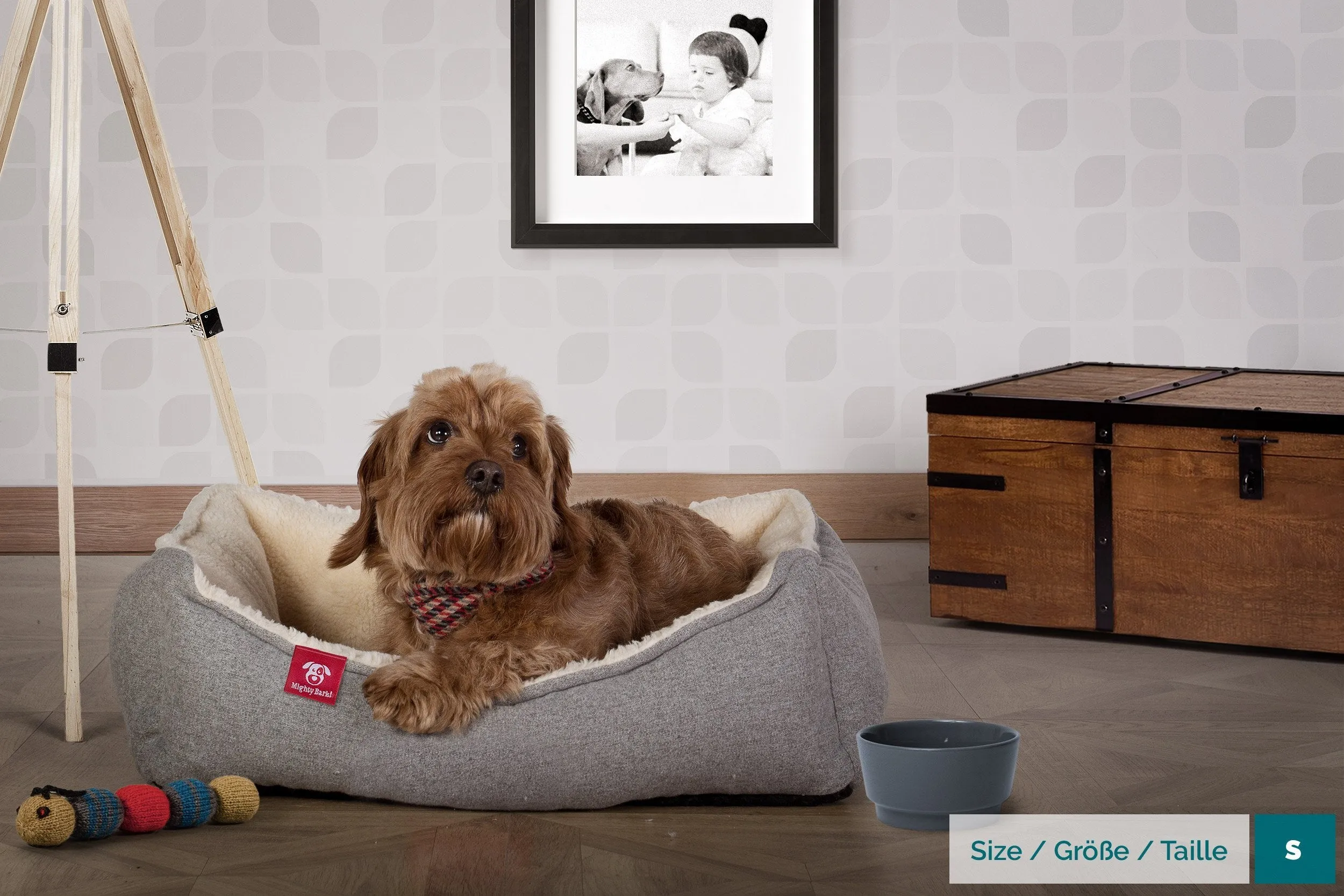 The Nest - Orthopedic Memory Foam Dog Bed - Interalli Lambswool Silver