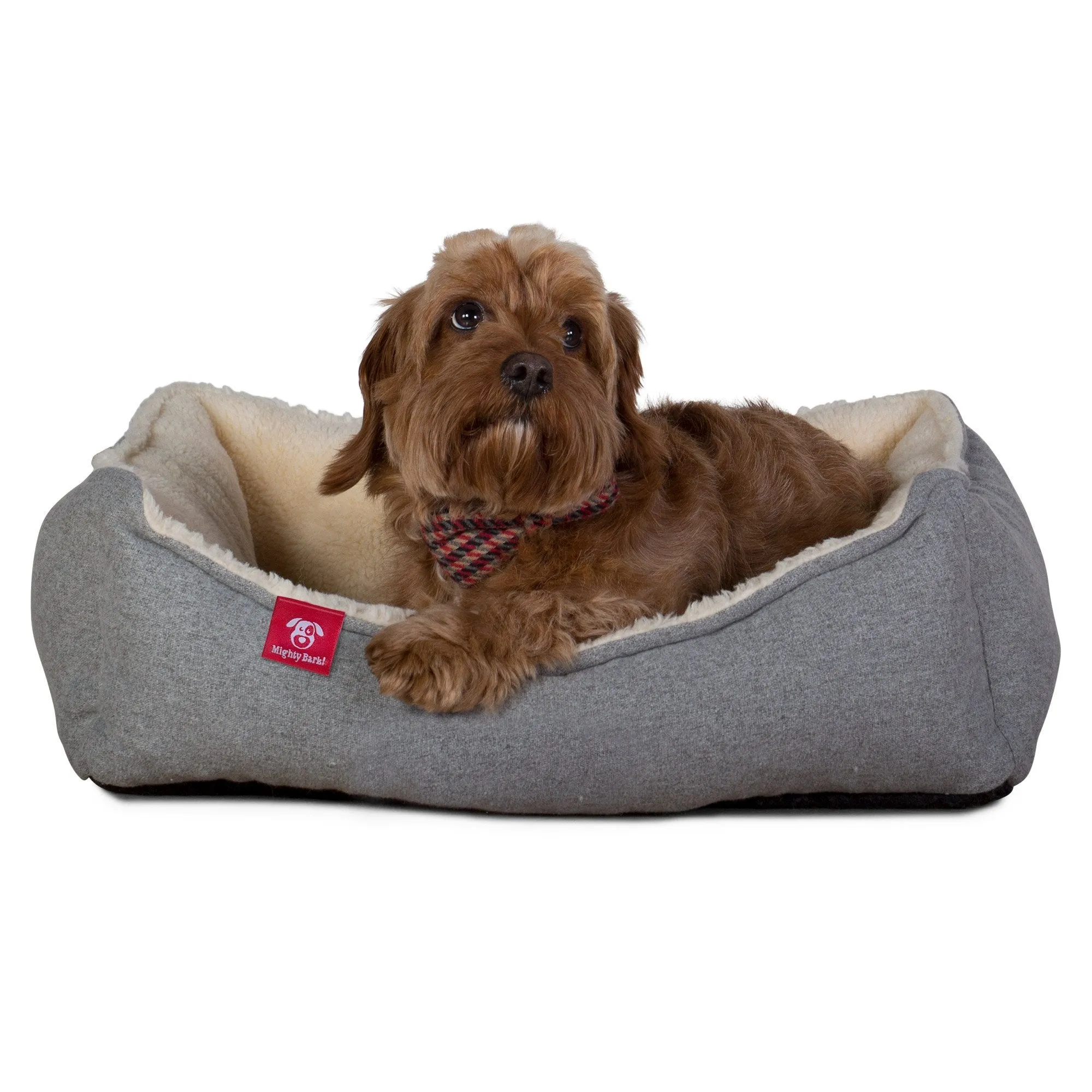 The Nest - Orthopedic Memory Foam Dog Bed - Interalli Lambswool Silver