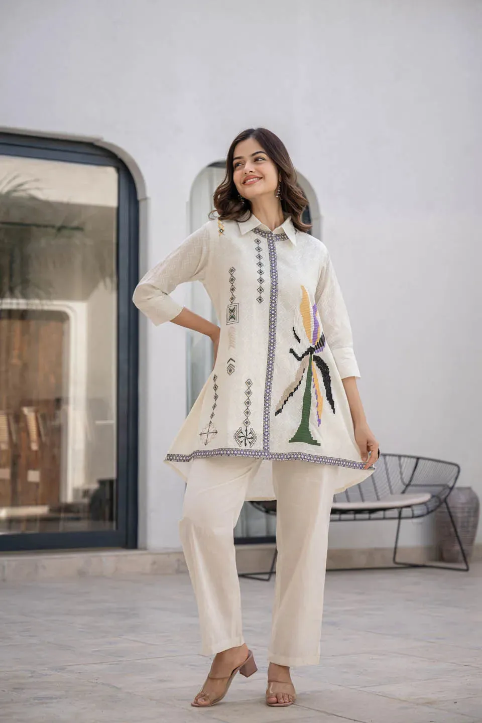 TRENDY WOMEN'S CO-ORD SET WITH DETAILED EMBROIDERY
