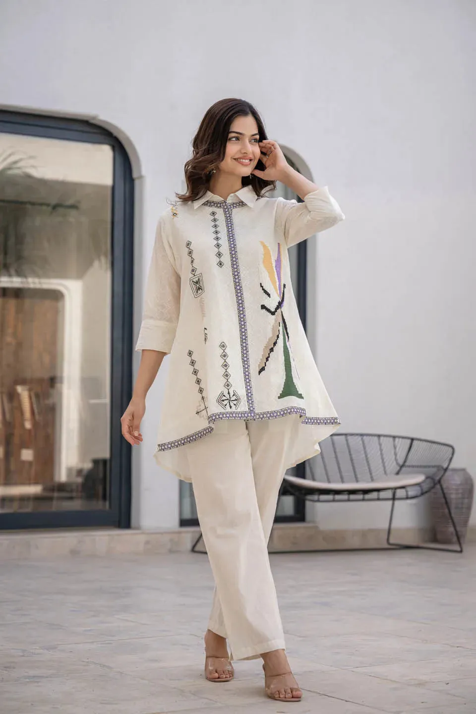 TRENDY WOMEN'S CO-ORD SET WITH DETAILED EMBROIDERY