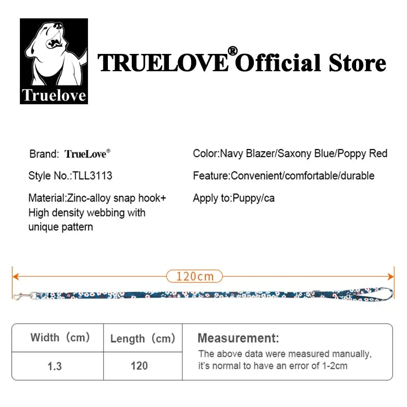 Truelove Spring Floral Pet Leash for Small to Medium Dogs and Cats