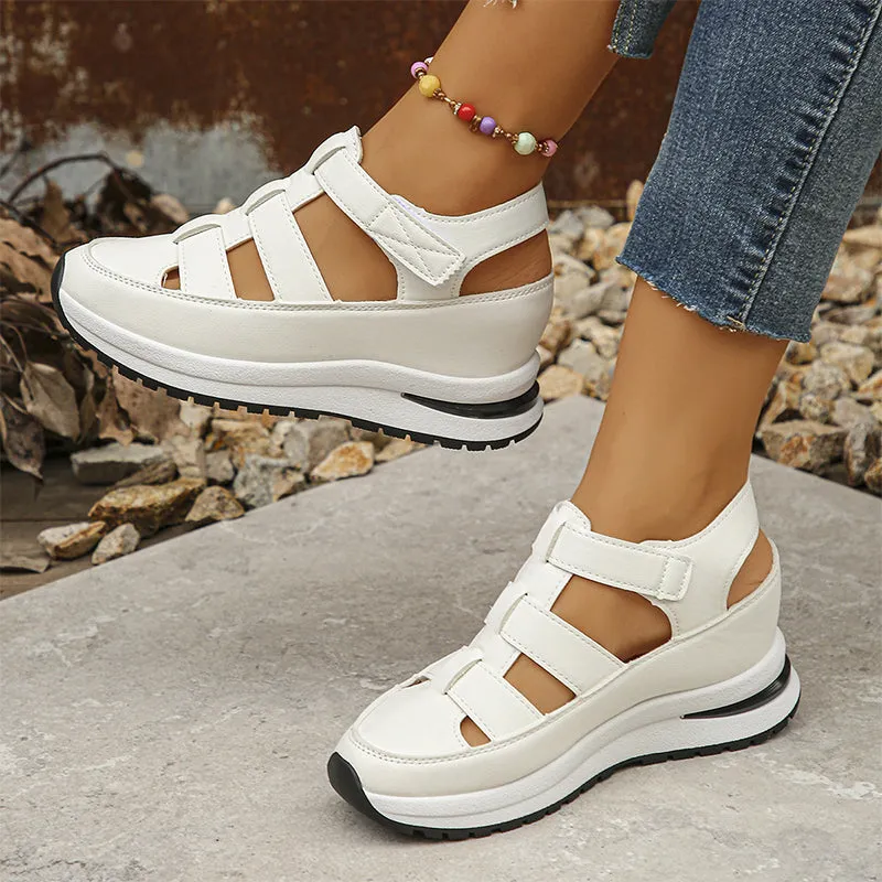 Valerie - High Sole-Closed-Toe Sneaker Sandals