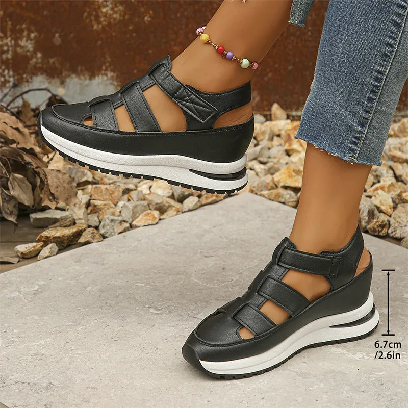Valerie - High Sole-Closed-Toe Sneaker Sandals