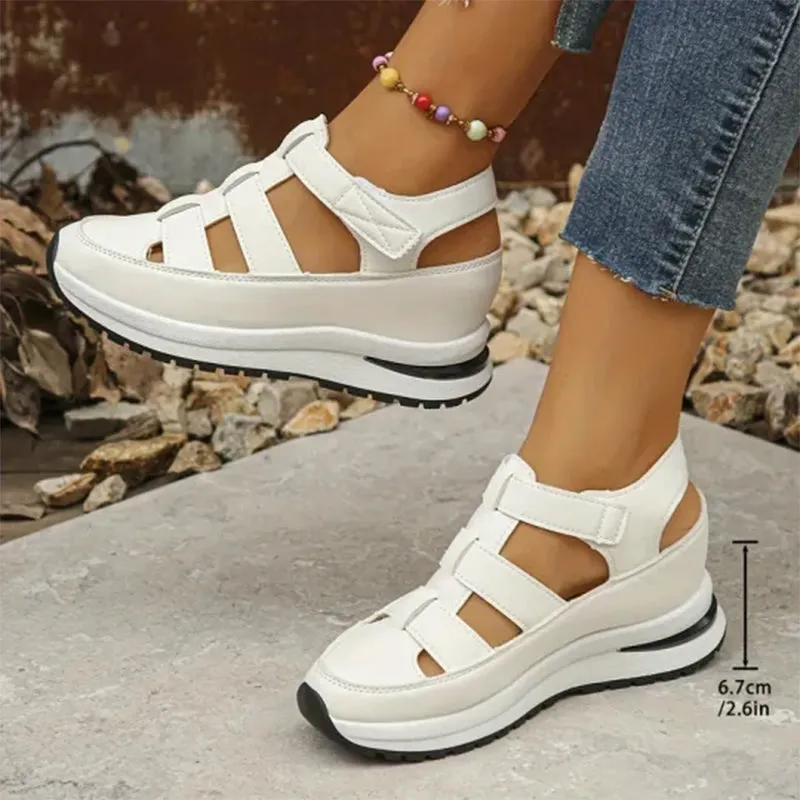 Valerie - High Sole-Closed-Toe Sneaker Sandals