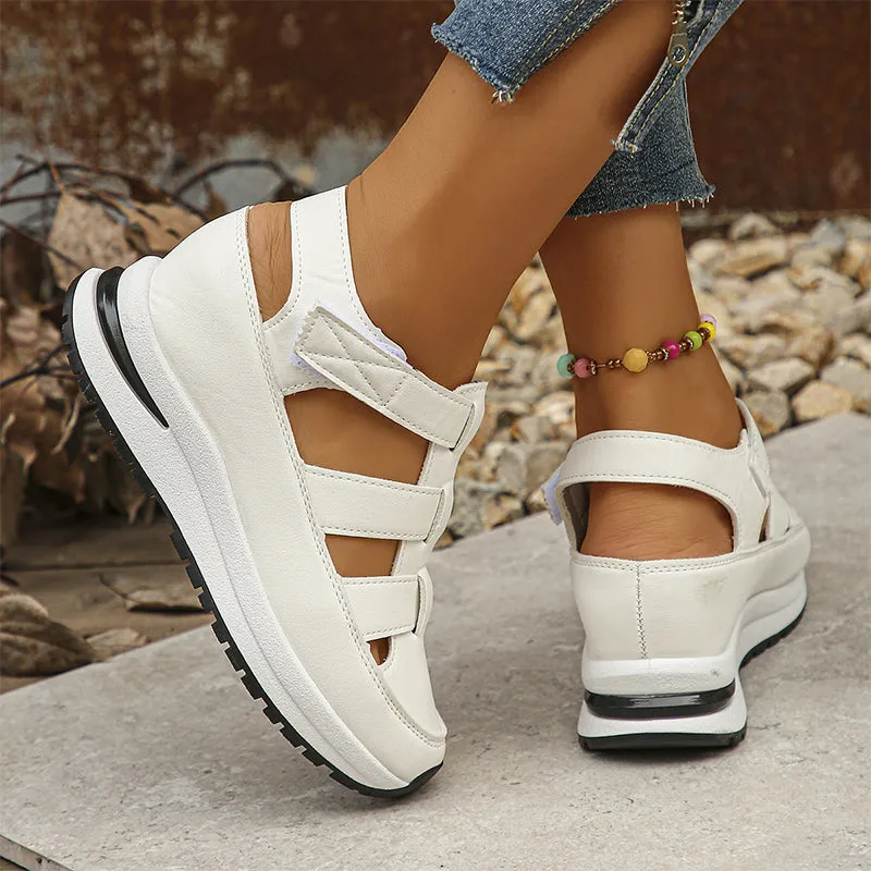 Valerie - High Sole-Closed-Toe Sneaker Sandals