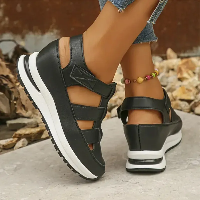 Valerie - High Sole-Closed-Toe Sneaker Sandals
