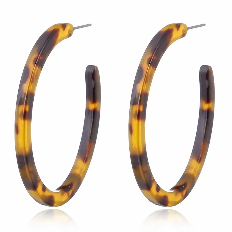 Vintage Leopard Round Hoop Earrings