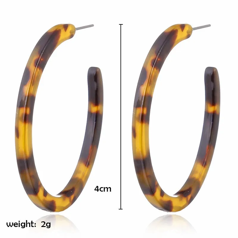Vintage Leopard Round Hoop Earrings