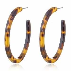 Vintage Leopard Round Hoop Earrings