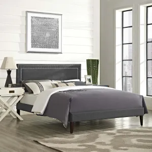 Virginia Fabric Platform Bed with Squared Tapered Legs
