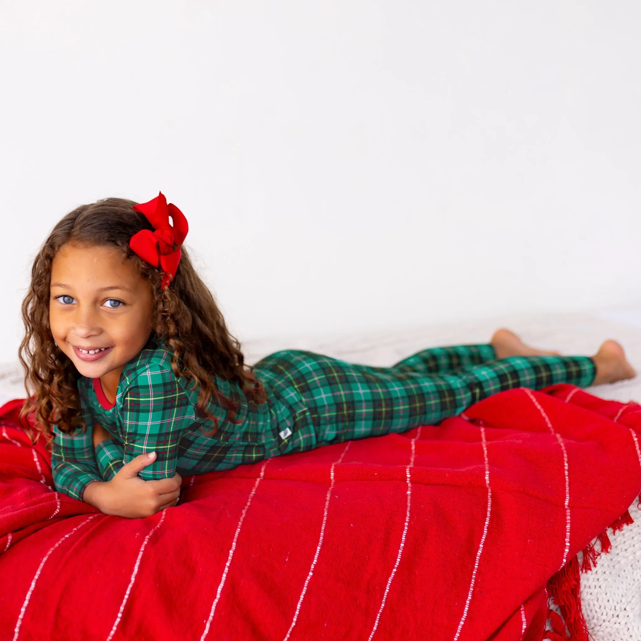 Winter Dreamland Plaid Long Sleeve Pajama Set (2T-12Y)