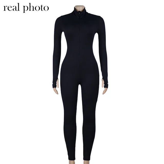 Workout Active Wear Ribbed Rompers Jumpsuit